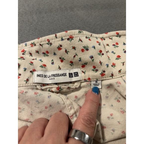 Uniqlo Womens Sz M Ditsy Floral Cottagecore Barn Grandma Preppy Rose Resort Twee - Picture 2 of 15